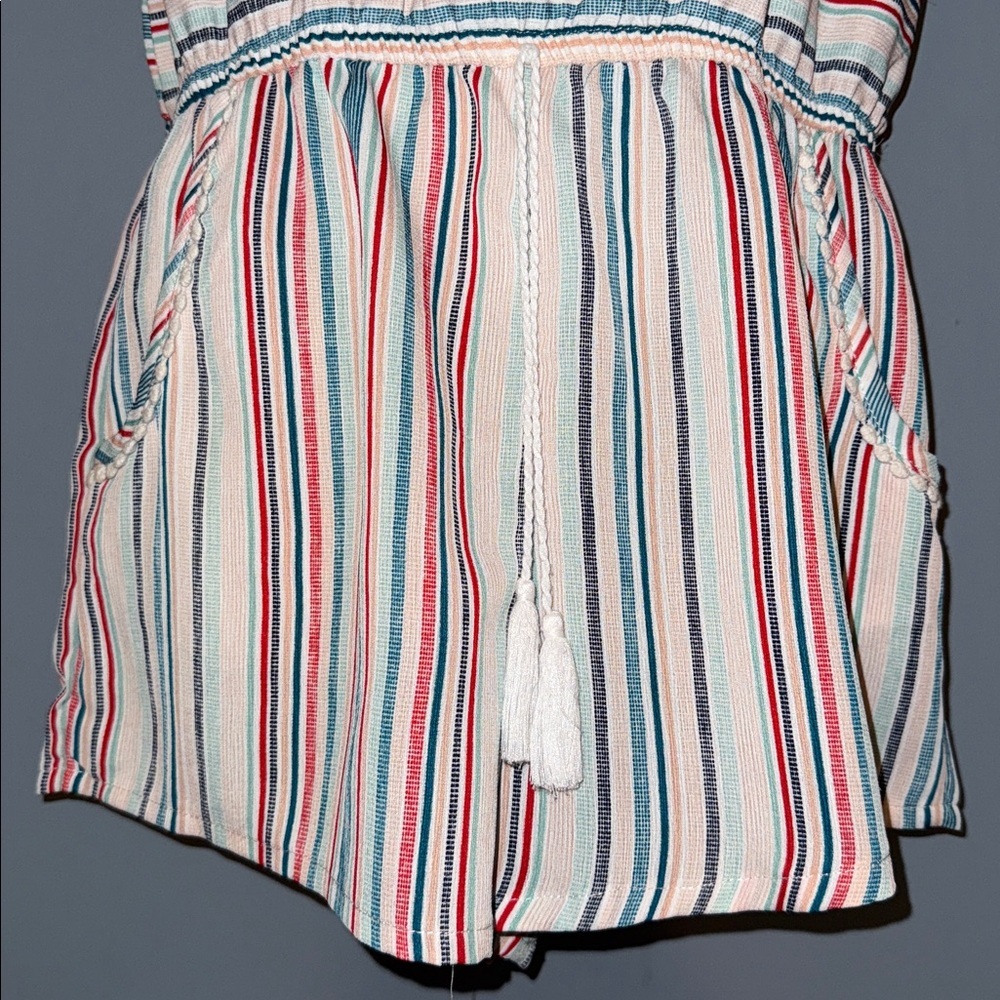 Belle Du Jour Striped Sleeveless Romper - Size Large - Picture 3 of 5